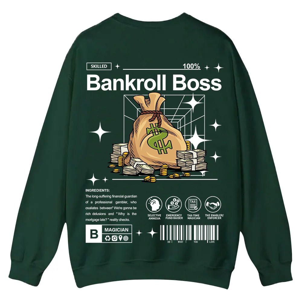 Bankroll Boss Casual Crewneck Sweatshirt wearishow