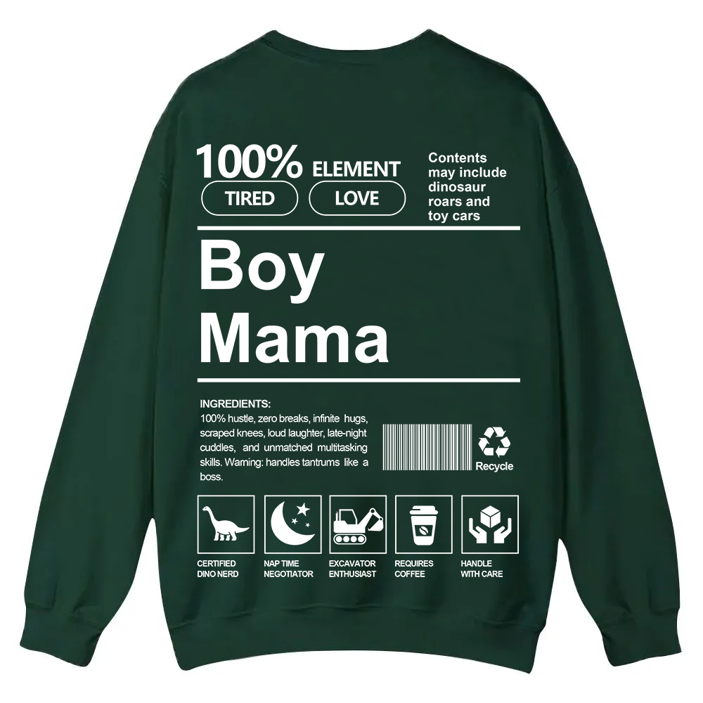Boy Mama Casual Crewneck Sweatshirt wearishow
