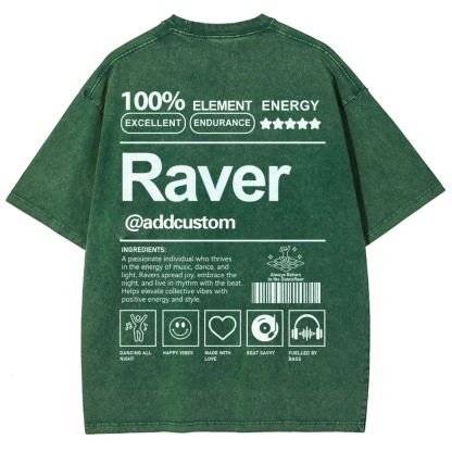 Addcustom Raver Unisex Fit Washed T-Shirt wearishow