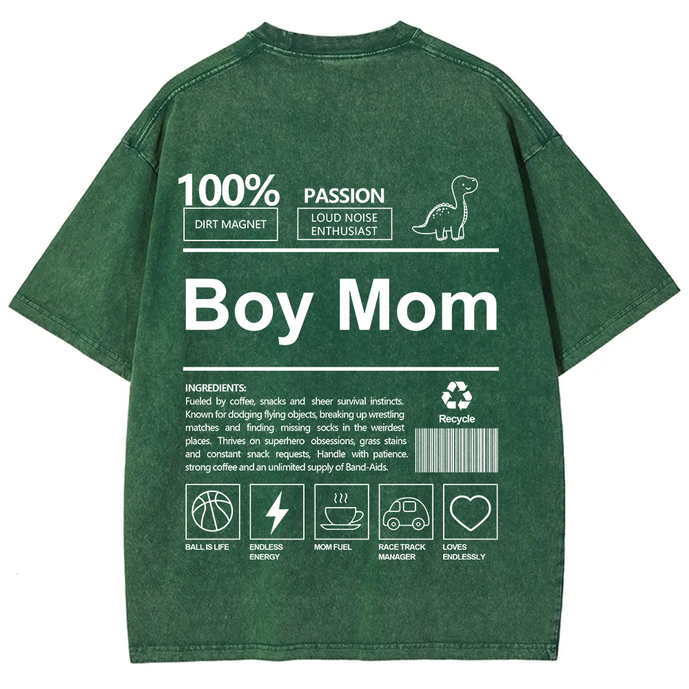 Boy Mom Unisex Fit Washed T-Shirt