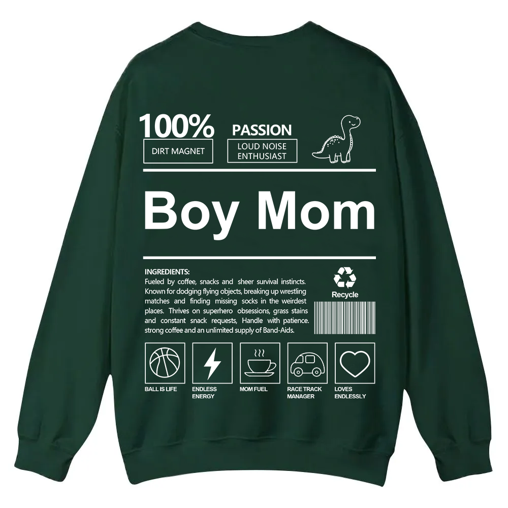 Boy Mom Casual Crewneck Sweatshirt wearishow