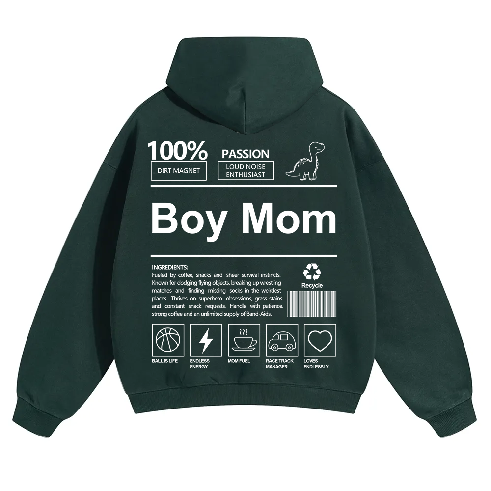 Boy Mom Unisex Solid Color Hoodie wearishow