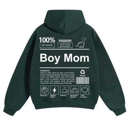Boy Mom Unisex Solid Color Hoodie wearishow