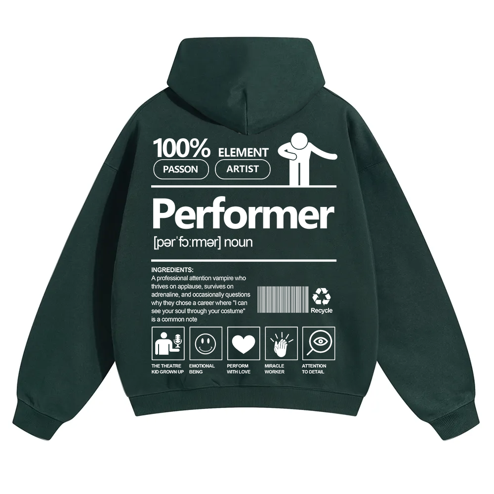 Performer Unisex Solid Color Hoodie wearishow