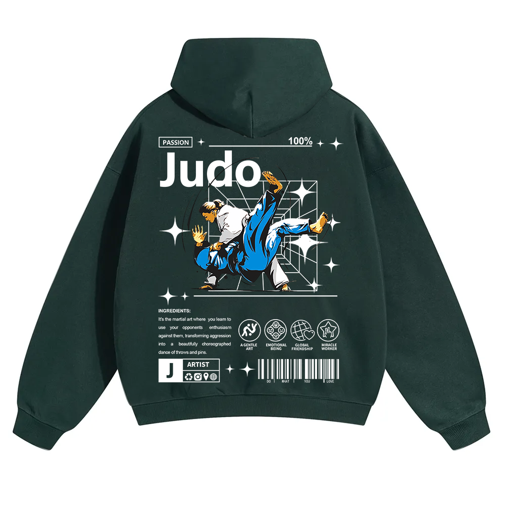 Judo Unisex Solid Color Hoodie wearishow