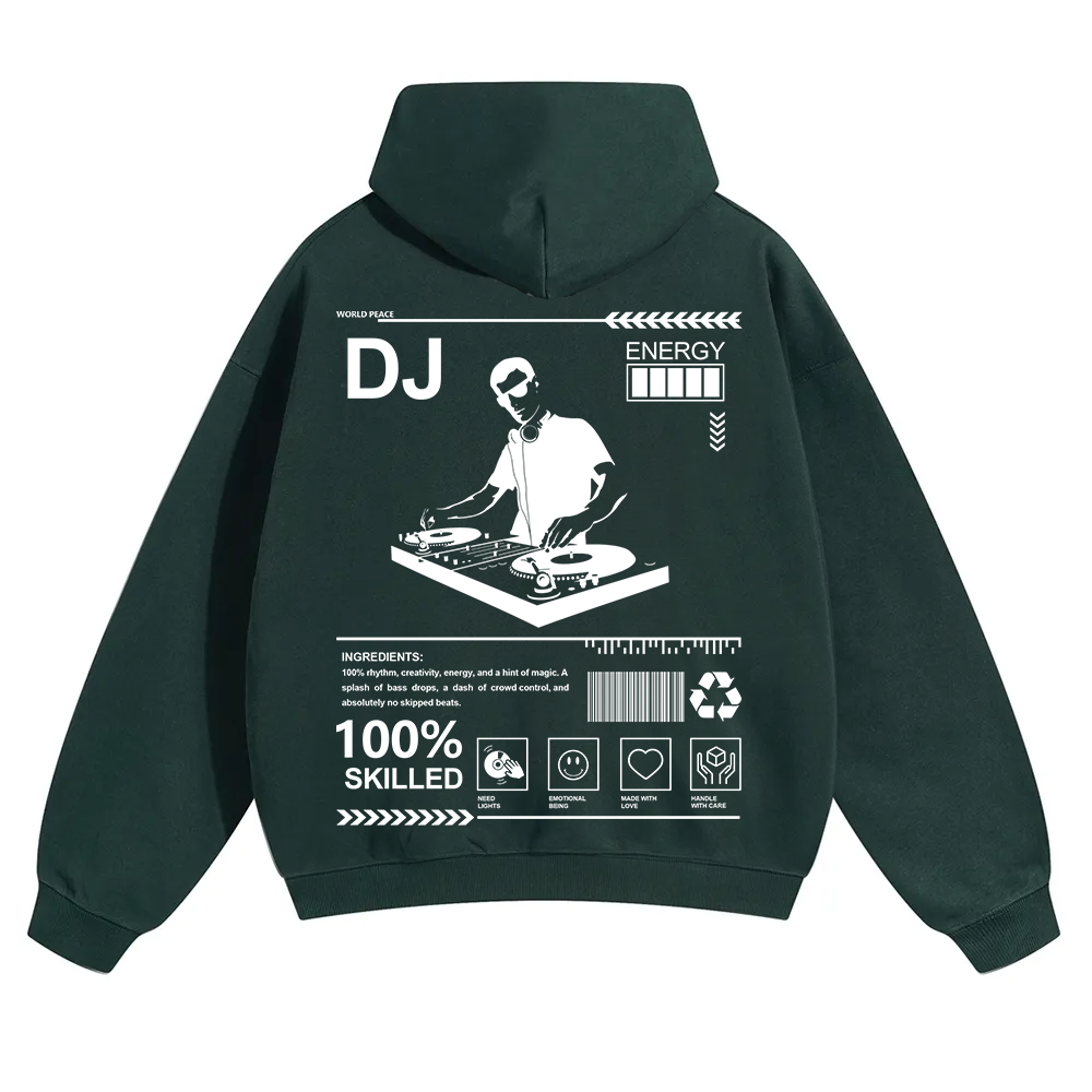 DJ Unisex Solid Color Hoodie wearishow