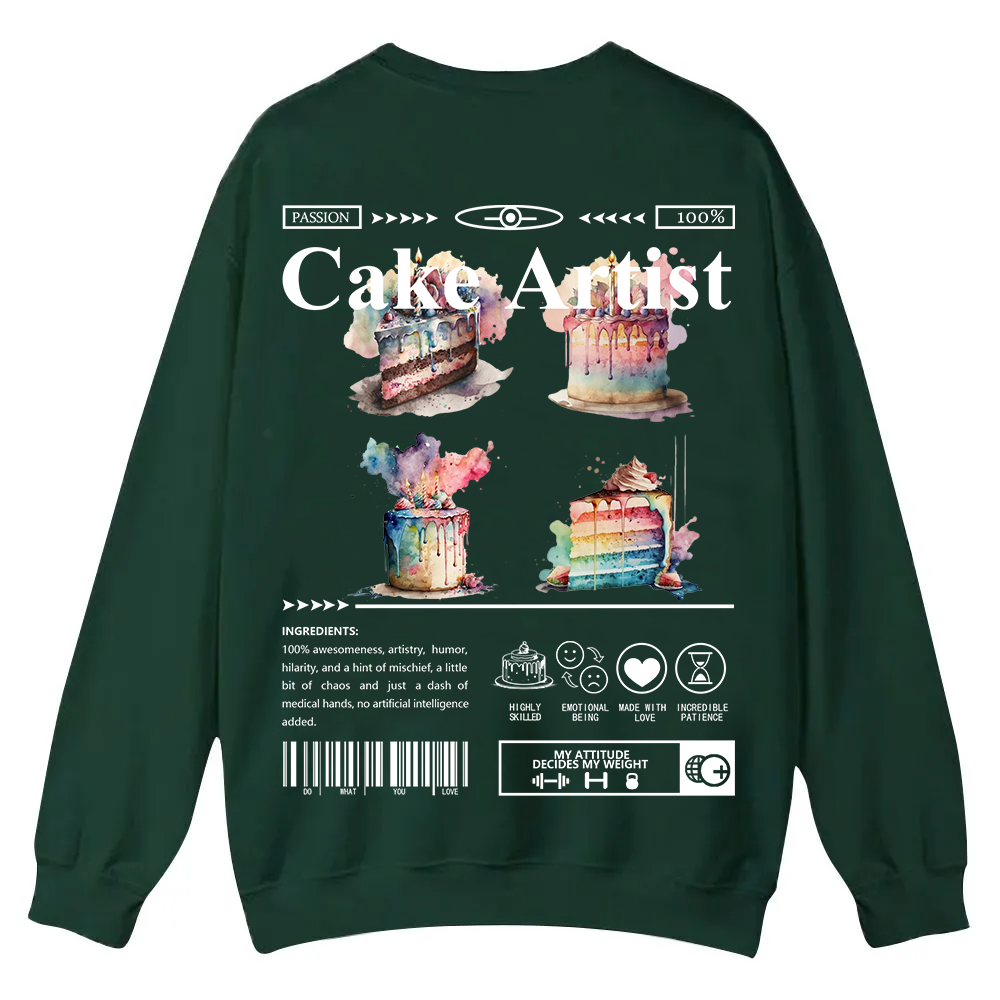 Cake Artist Casual Crewneck Sweatshirt wearishow