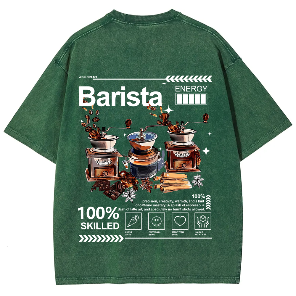 Barista Unisex Fit Washed T-Shirt