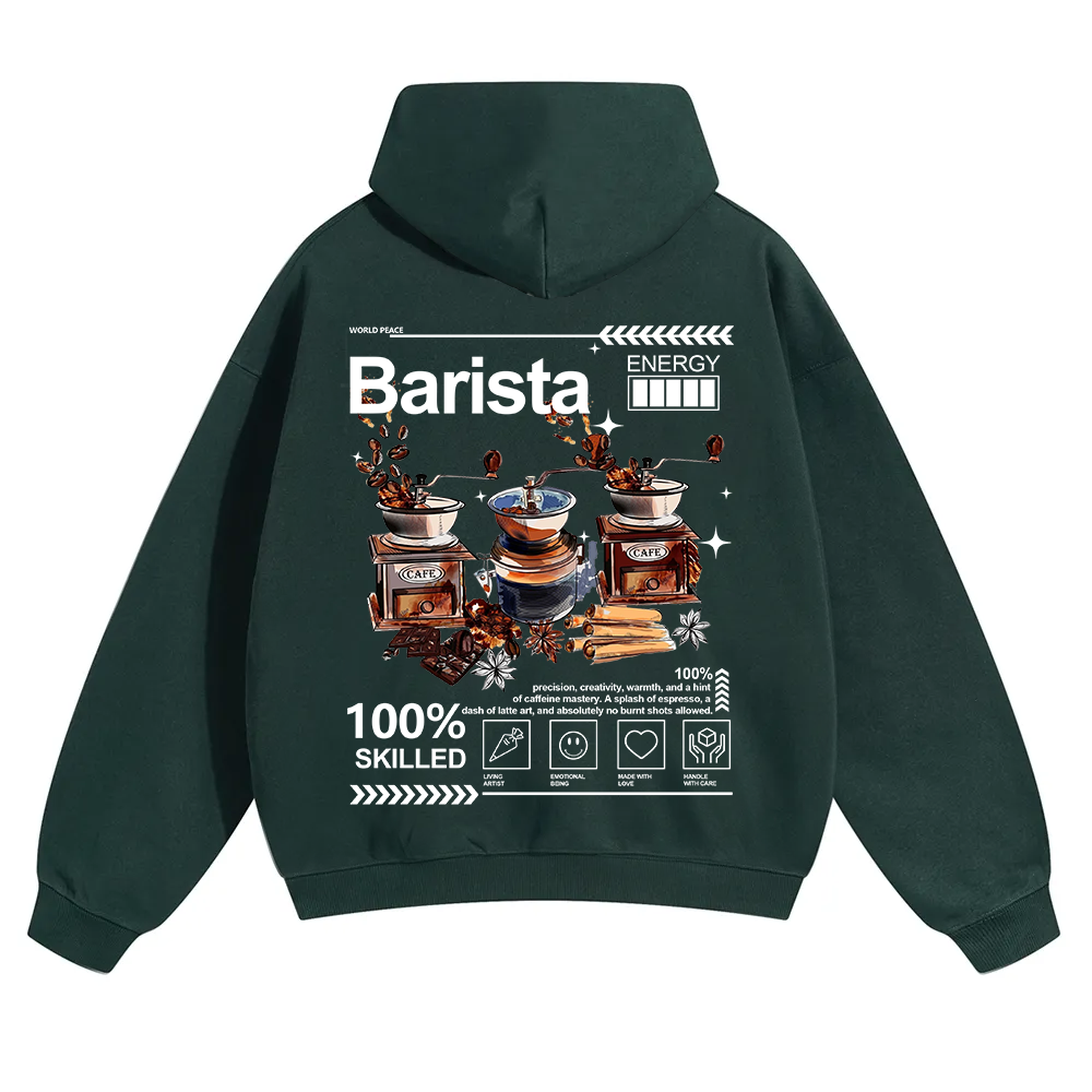 Barista Unisex Solid Color Hoodie wearishow