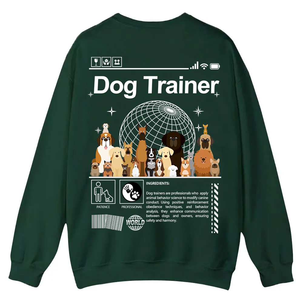 Dog Trainer Casual Crewneck Sweatshirt wearishow
