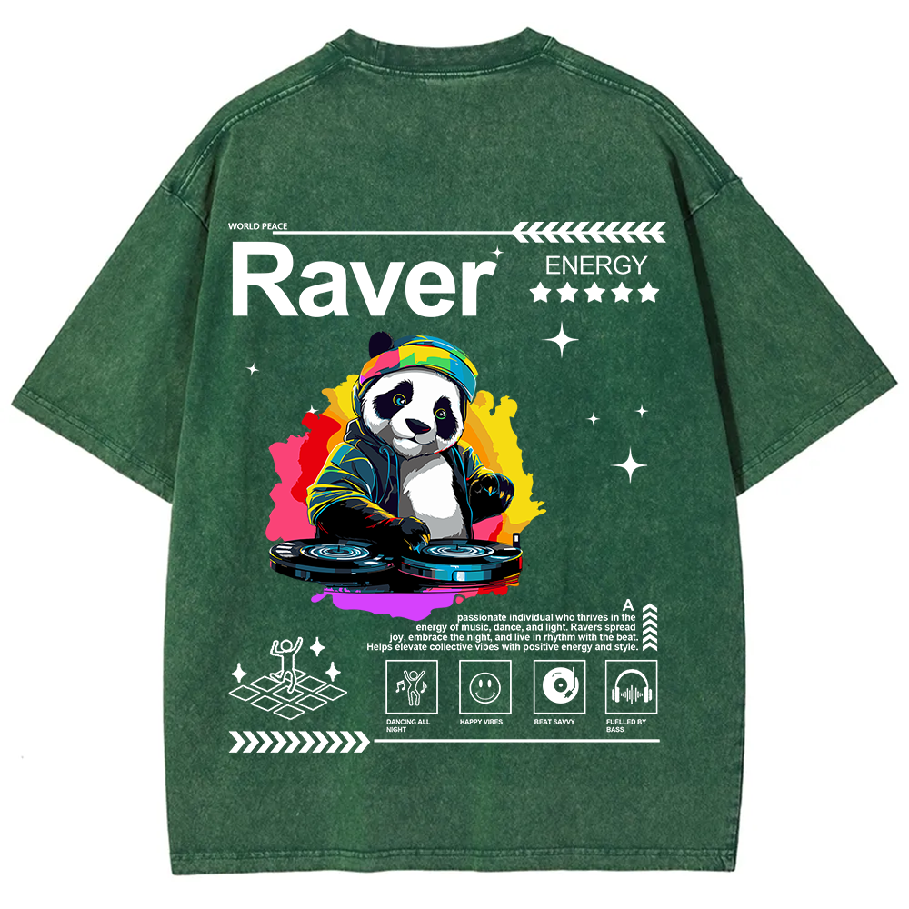 Raver Unisex Fit Washed T-Shirt