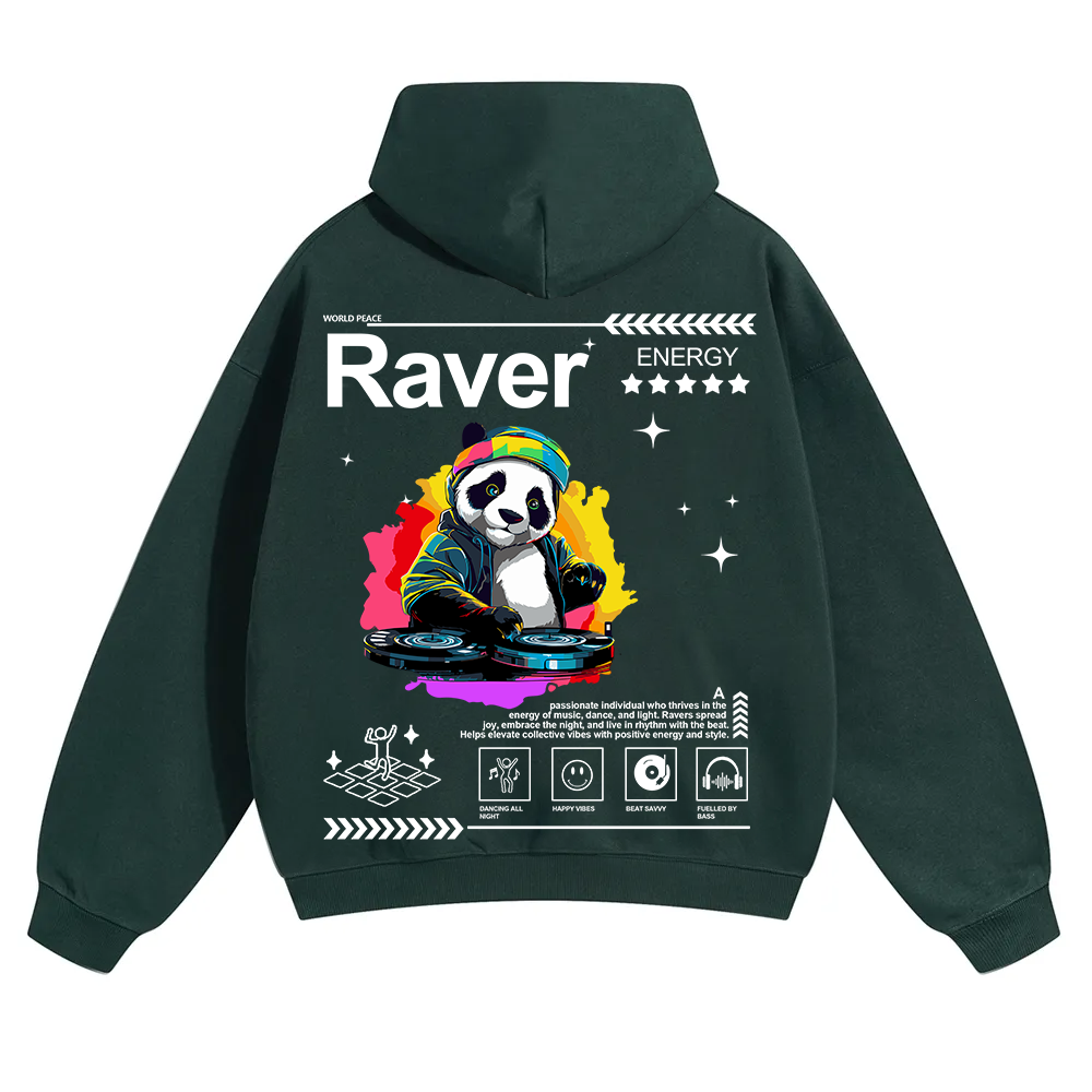 Raver Unisex Solid Color Hoodie wearishow