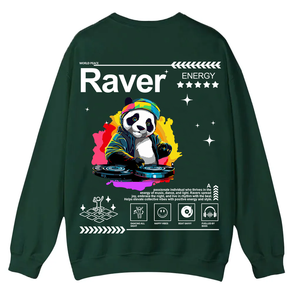 Raver Casual Crewneck Sweatshirt wearishow