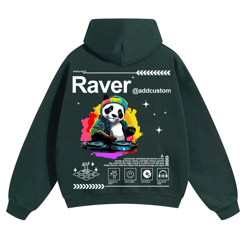 Addcustom Raver Unisex Solid Color Hoodie wearishow