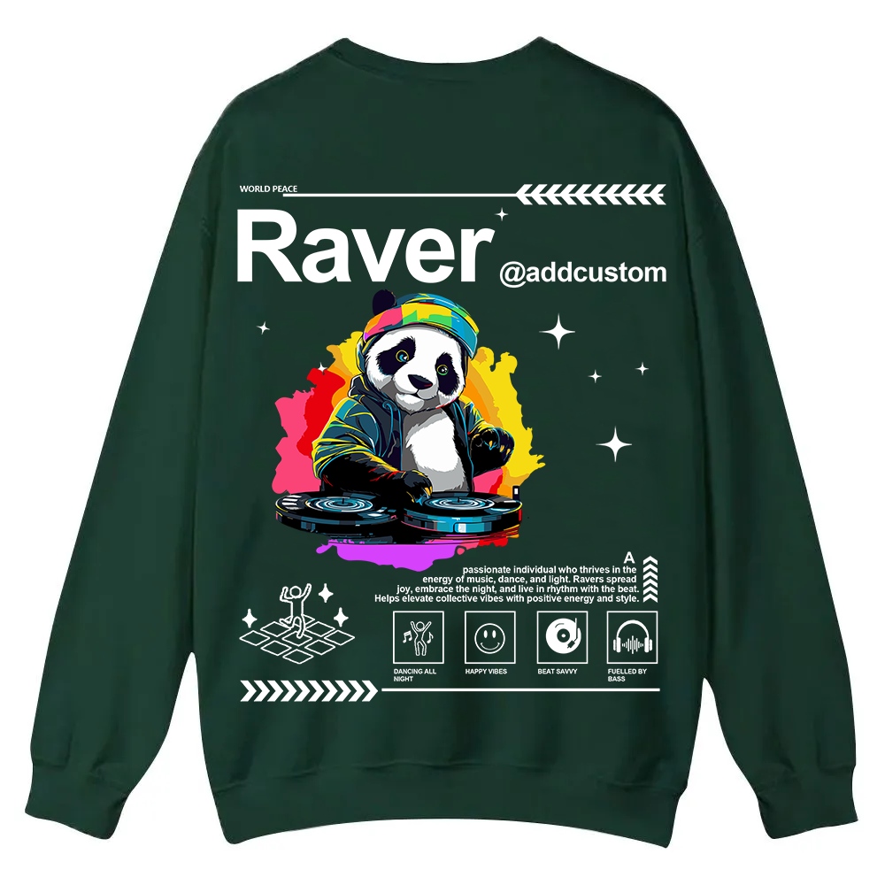 Addcustom Raver Casual Crewneck Sweatshirt wearishow
