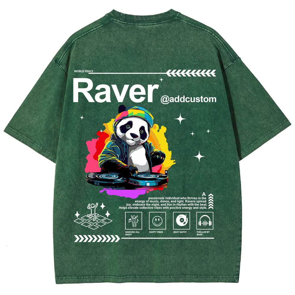 Addcustom Raver Unisex Fit Washed T-Shirt