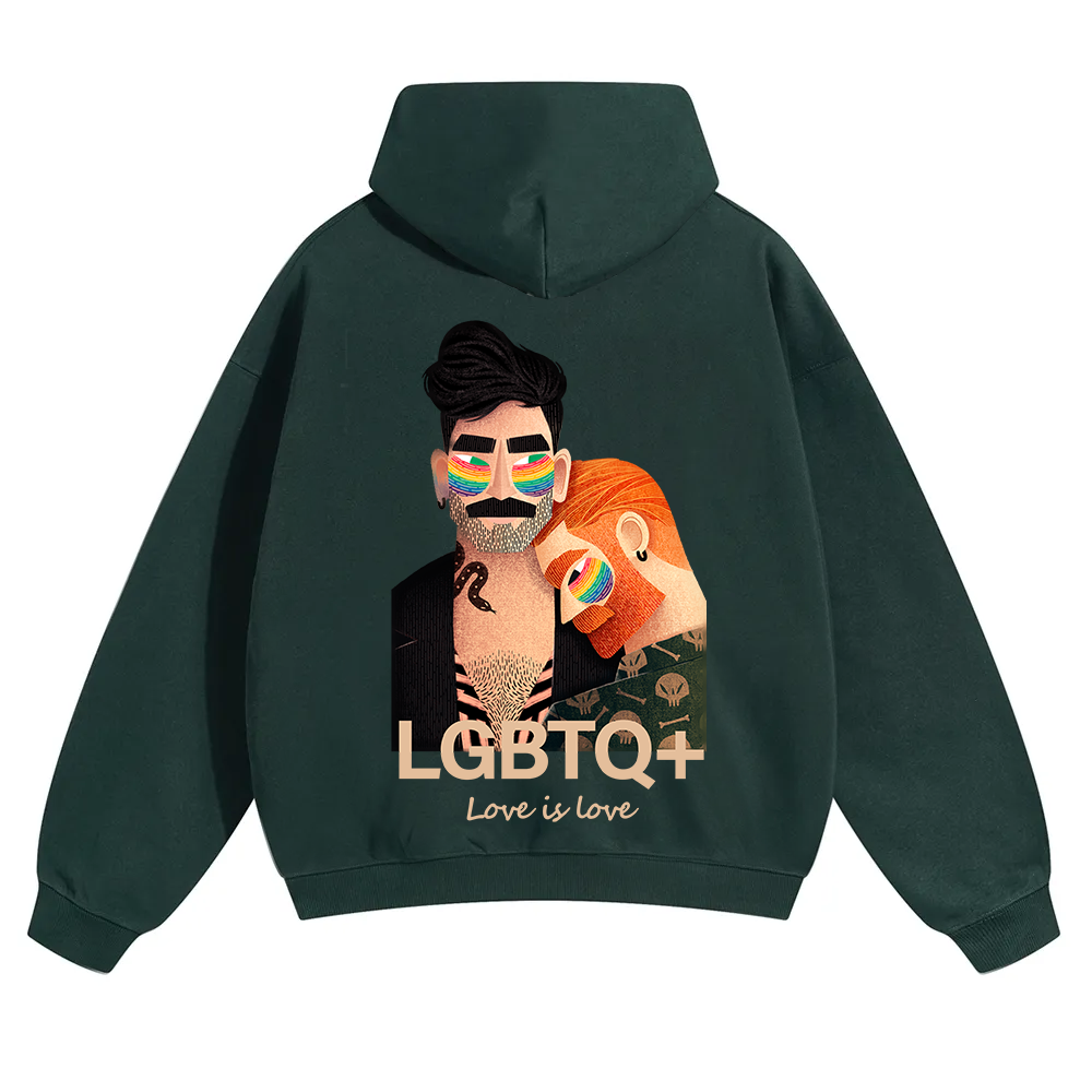 Lgbtq+ Love Is Love Unisex Solid Color Hoodie wearishow