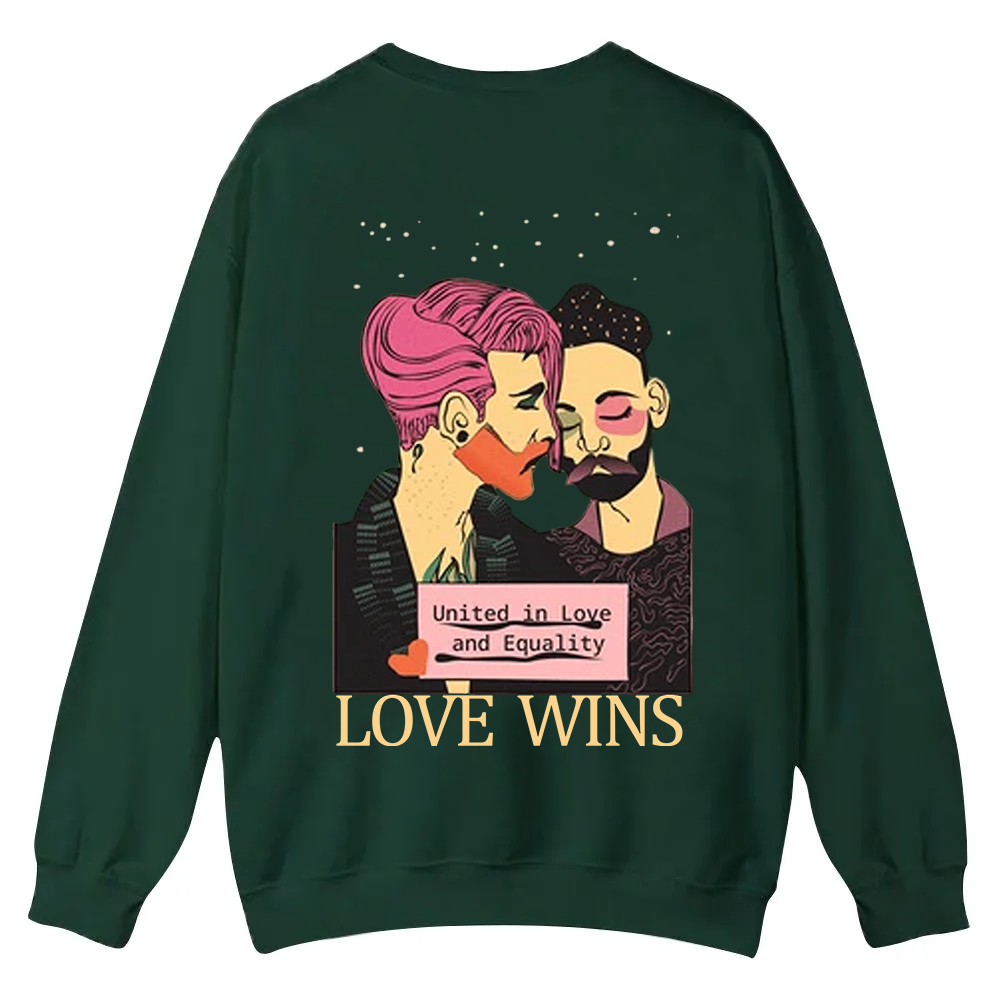 United in Love and Equality Love Wins Casual Crewneck Sweatshirt wearishow