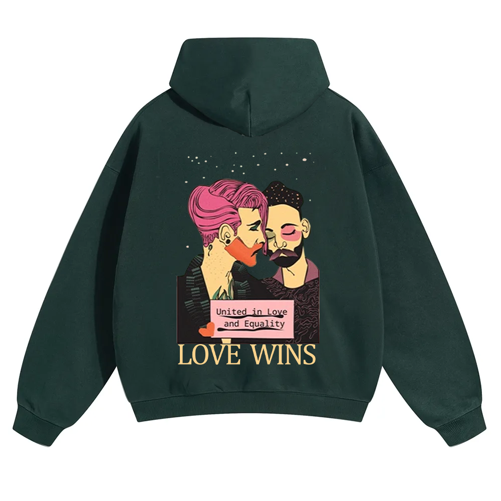 United in Love and Equality Love Wins Unisex Solid Color Hoodie wearishow