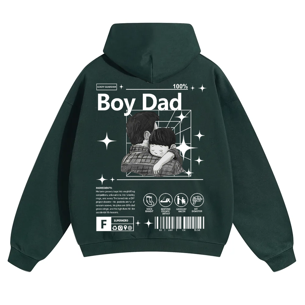 Boy Dad Unisex Solid Color Hoodie wearishow