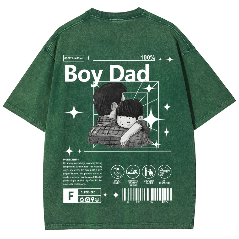 Boy Dad Unisex Fit Washed T-Shirt