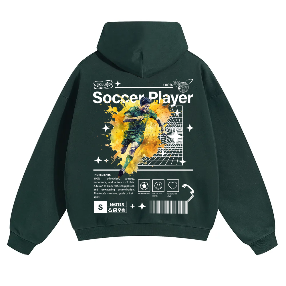 Soccer Player Unisex Solid Color Hoodie wearishow