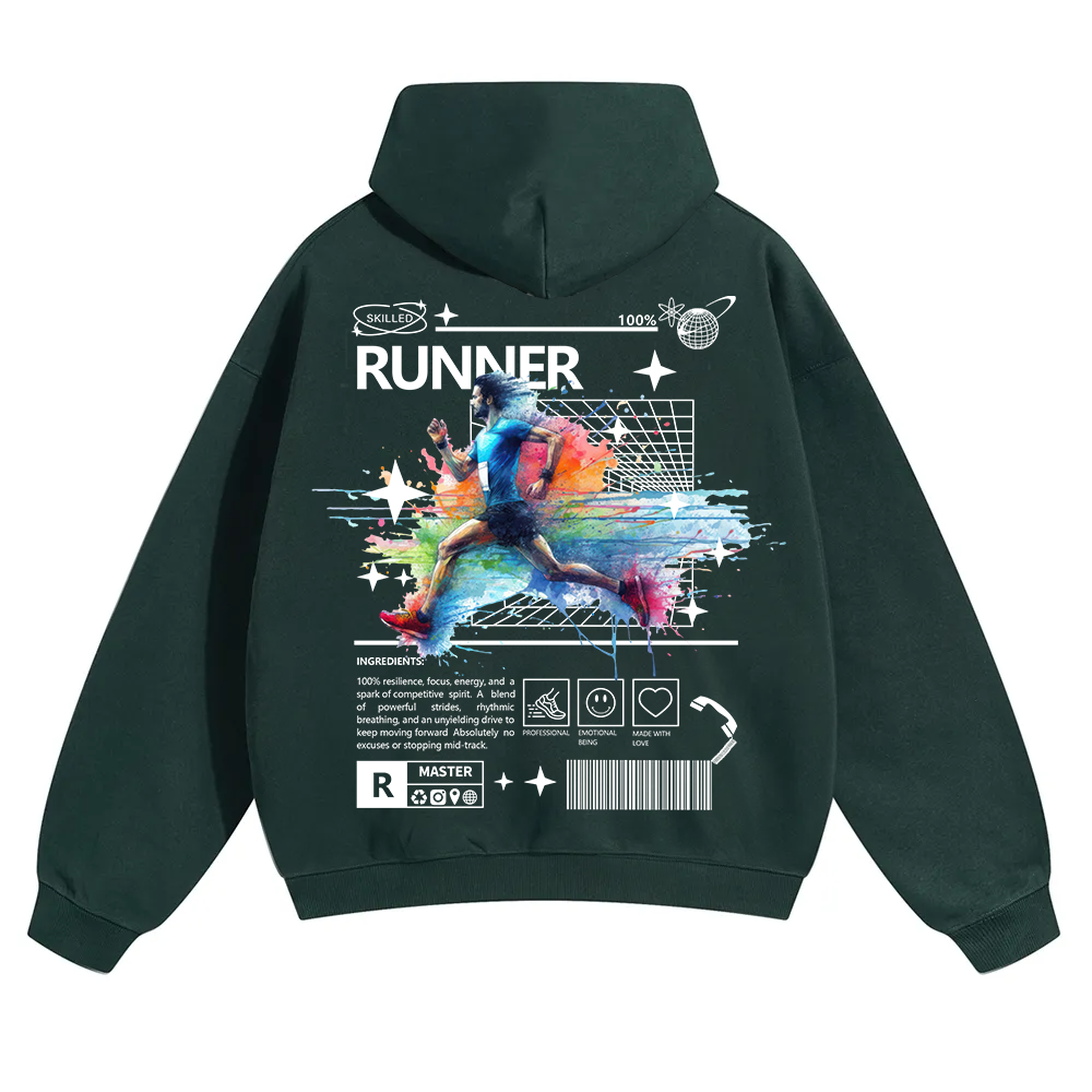 Runner Unisex Solid Color Hoodie wearishow