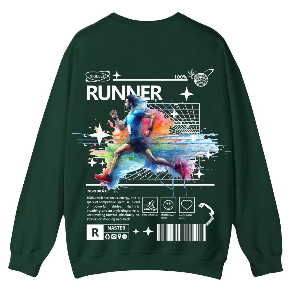 Runner Casual Crewneck Sweatshirt wearishow
