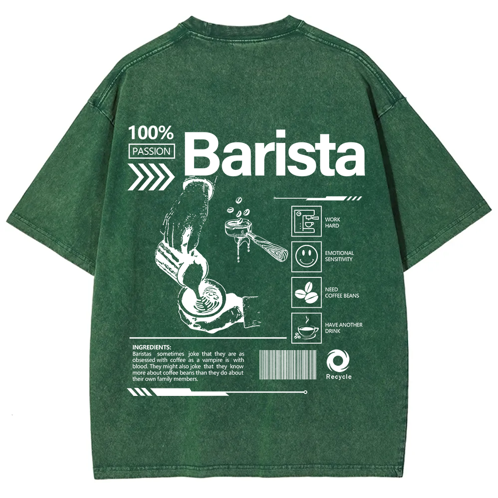 Barista Unisex Fit Washed T-Shirt