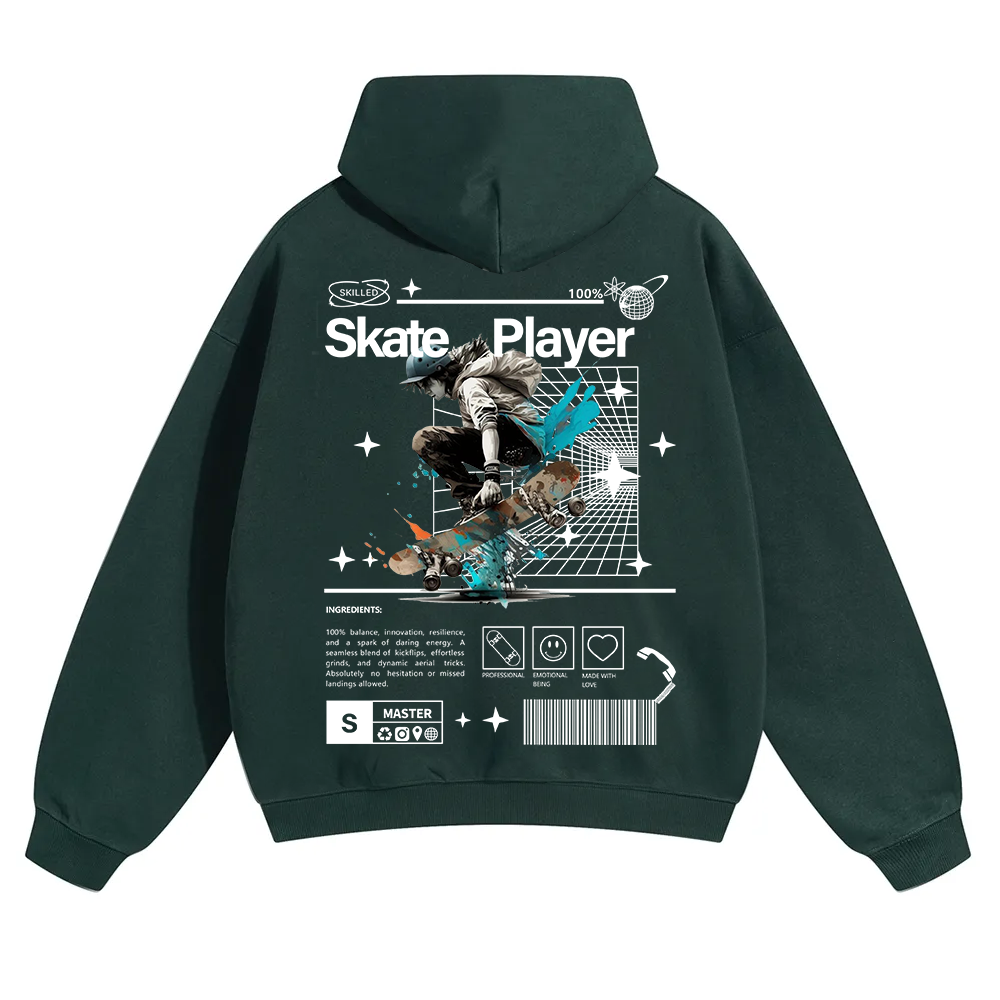 Skate Player  Unisex Solid Color Hoodie wearishow