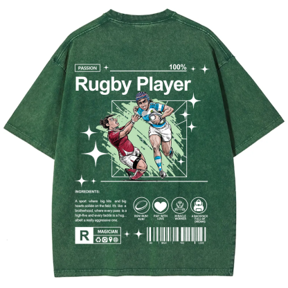 Rugby Player Unisex Fit Washed T-Shirt