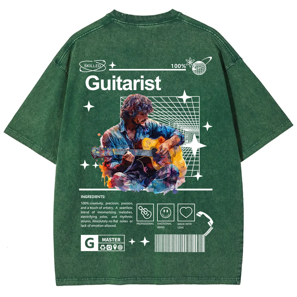 Guitarist Unisex Fit Washed T-Shirt