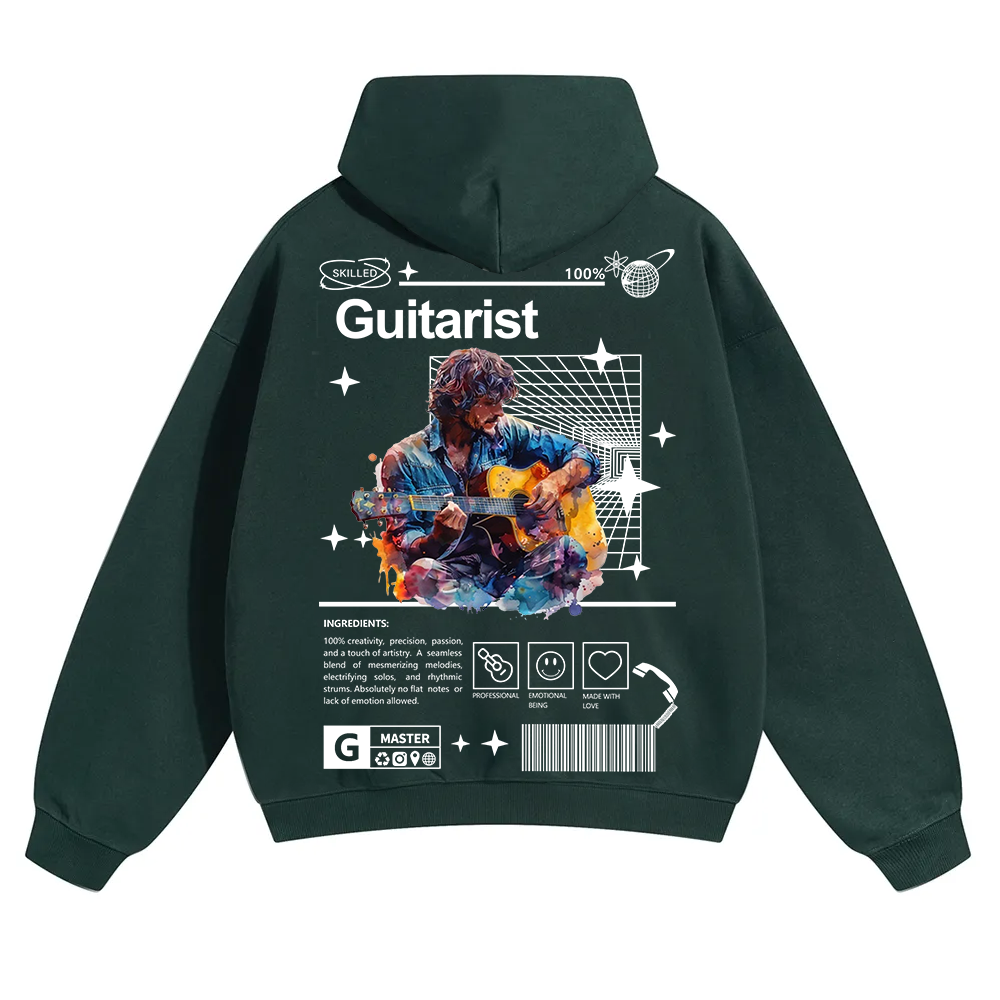Guitarist Unisex Solid Color Hoodie wearishow