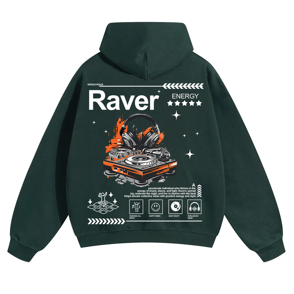 Raver Unisex Solid Color Hoodie wearishow