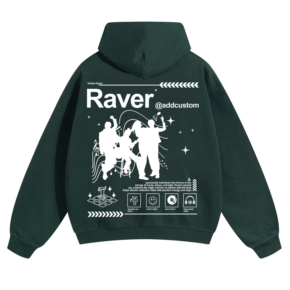 Addcustom Raver Unisex Solid Color Hoodie wearishow