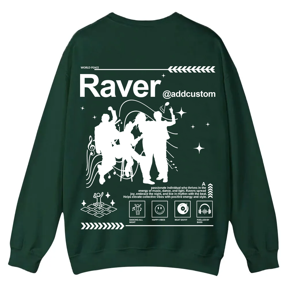 Addcustom Raver Casual Crewneck Sweatshirt wearishow