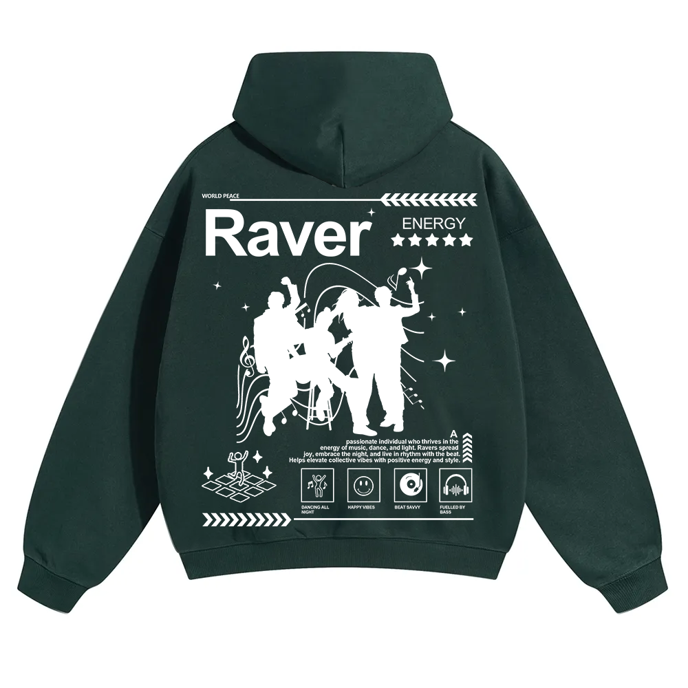 Raver Unisex Solid Color Hoodie wearishow