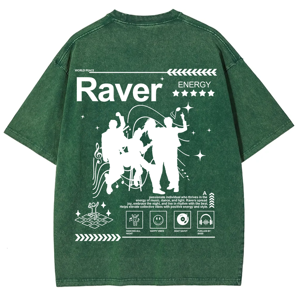 Raver Unisex Fit Washed T-Shirt