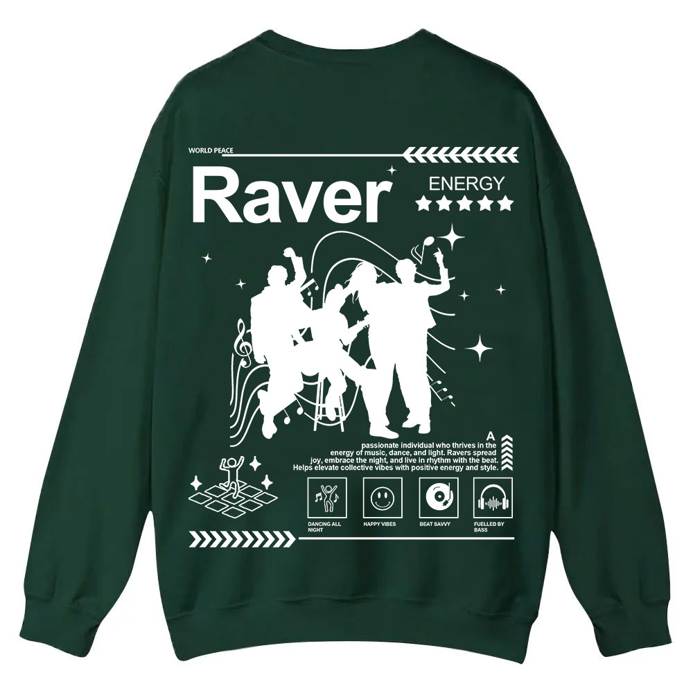 Raver Casual Crewneck Sweatshirt wearishow
