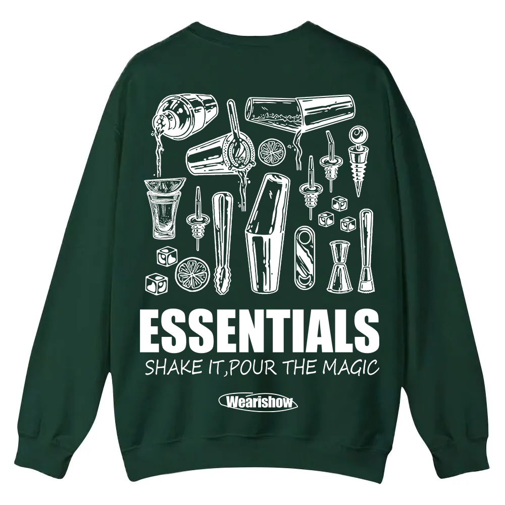 Bartender Essentials Casual Crewneck Sweatshirt wearishow