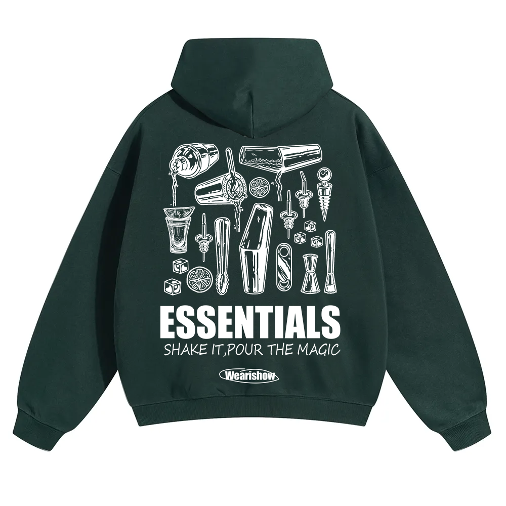 Bartender Essentials Unisex Solid Color Hoodie wearishow