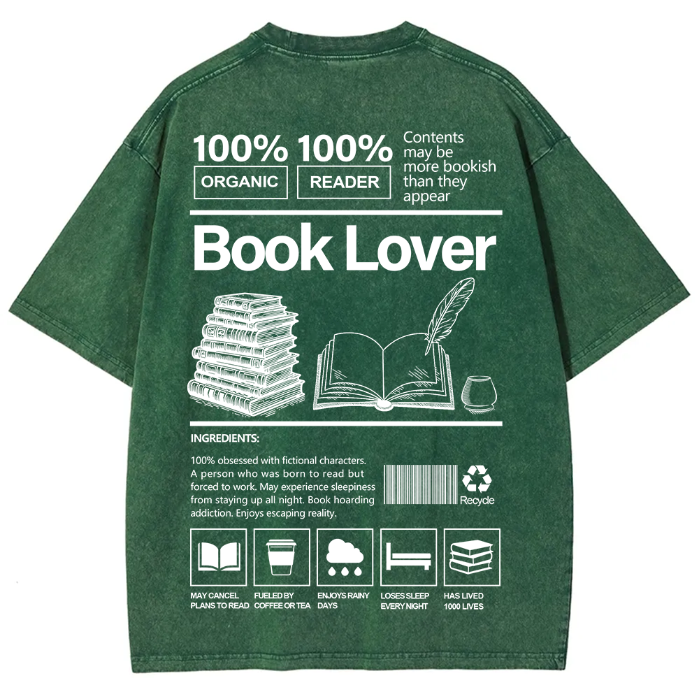 Book Lover Unisex Fit Washed T-Shirt