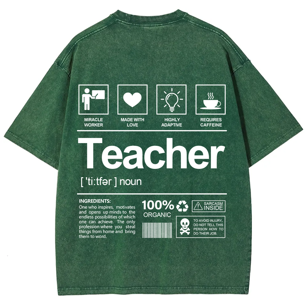 Teacher Unisex Fit Washed T-Shirt