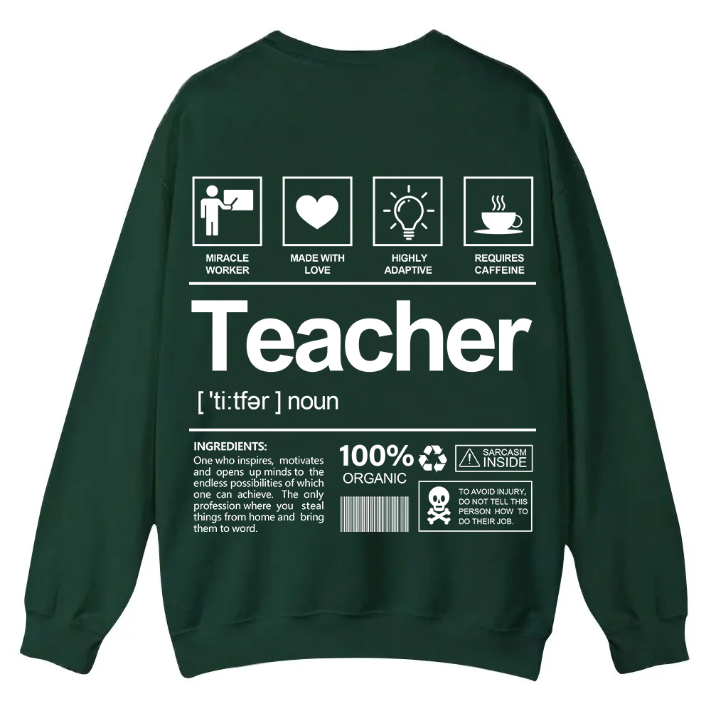 Teacher Casual Crewneck Sweatshirt wearishow