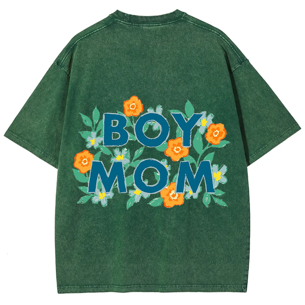 Boy Mom Unisex Fit Washed T-Shirt
