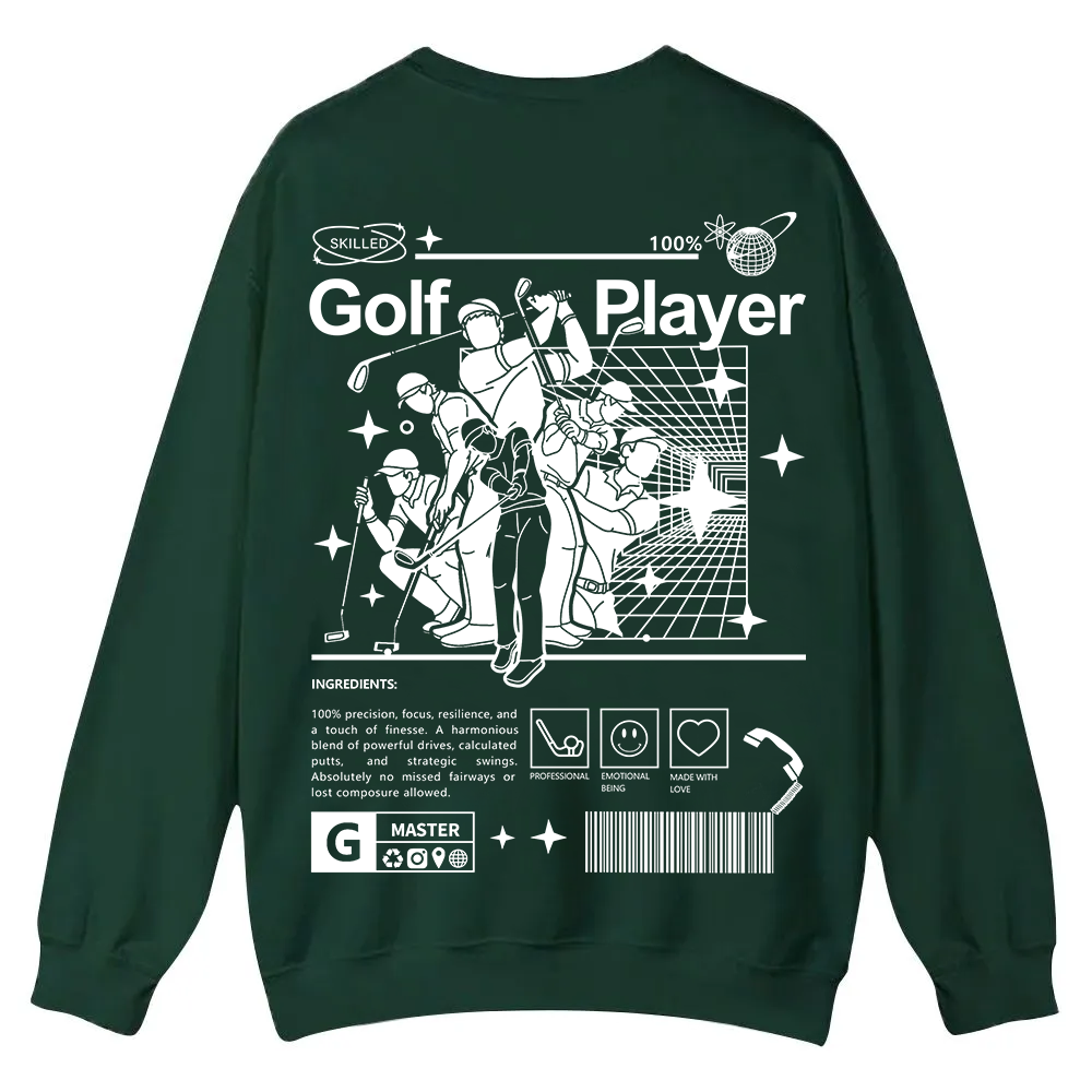 Golf Player Casual Crewneck Sweatshirt wearishow wearishow