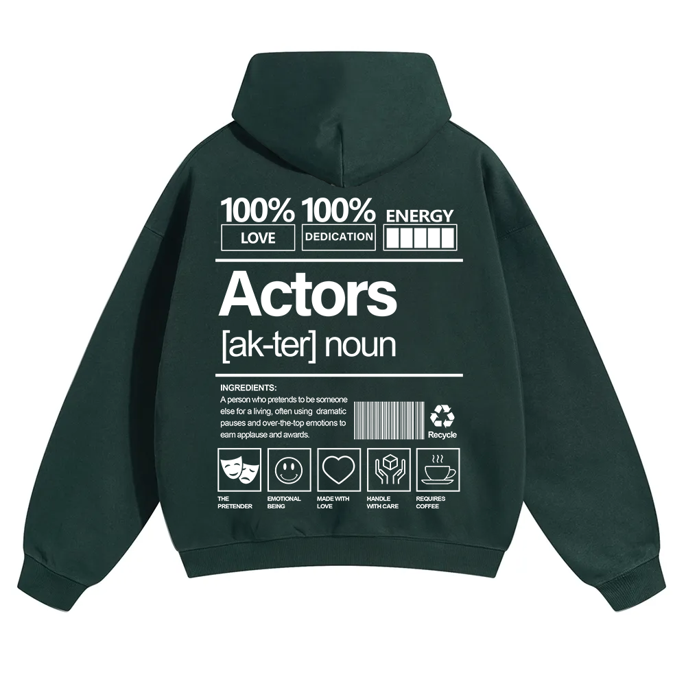 Actors Unisex Solid Color Hoodie wearishow