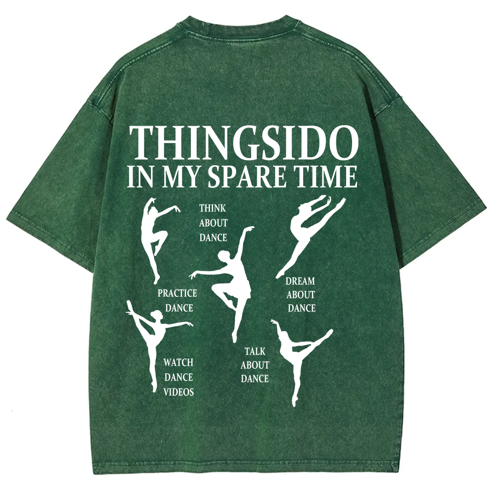 Thingsido In My Spare Time  Unisex Fit Washed T-Shirt