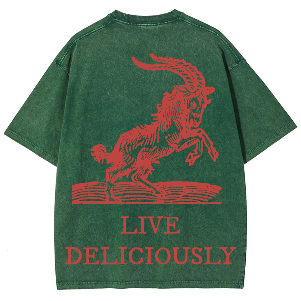 Unisex Vintage Washed The Witch Live Deliciously  T-Shirt