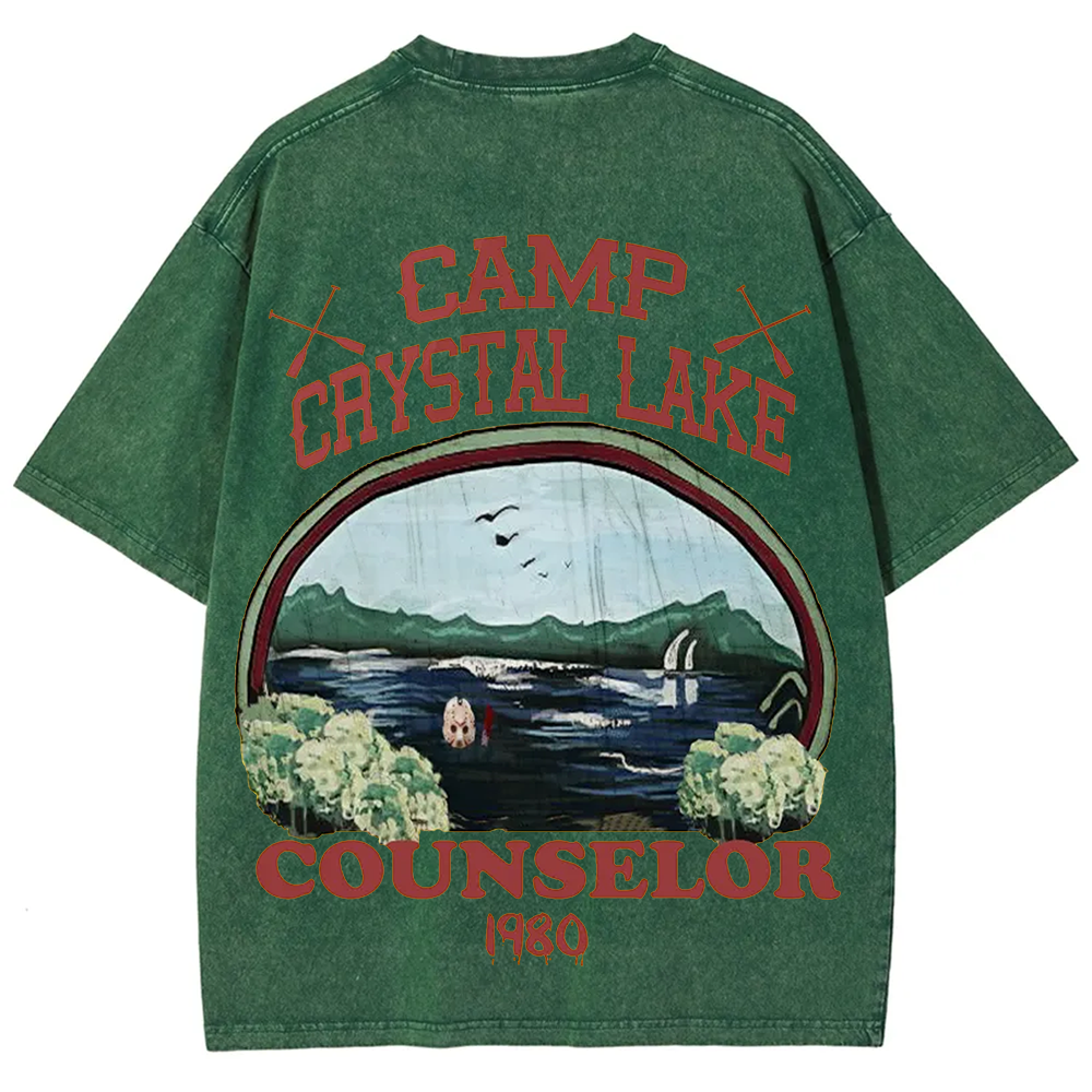 Unisex Camp Crystal Lake Print Crew Neck Casual T-Shirt